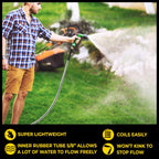 Bionic Steel PRO 100 Ft Garden Hose with Nozzle, Premium 304 Stainless Steel Metal Water Hose 100Ft Flexible Hose, Rust Proof, Lightweight, Heavy Duty, Crush Resistant Fittings, 500 PSI, 2025 Model