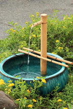 18” Bamboo Fountain Kit – Adjustable Branch Arm Spout with Quiet Pump for Indoor/Outdoor Bowl Fountains – Container Not Included | Natural Bamboo Water Feature for Zen Garden, Patio & Home Décor