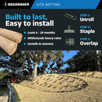 Sandbaggy Jute Netting Roll, 4 ft x 225ft - Biodegradable Erosion Control Blanket for Slopes, Hills & Drainage, Eco-Friendly, Durable Soil Stabilizer, Contractor-Approved for Landscaping (3 Rolls)