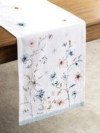 Maison d' Hermine Table Runner 100% Cotton Single Layer Table Runners 36 inches Long for Thanksgiving Christmas Decorations Home Kitchen Dining Party Wedding (Ice Florals, 14.5" x 36")
