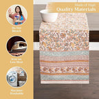 Maison d' Hermine Table Runner 100% Cotton Double Layer Table Runners 72 inches Long for Thanksgiving Christmas Decorations Home Kitchen Dining Party Wedding (Nila, 14.5" x 72")