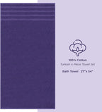American Soft Linen Luxury 4 Piece Bath Towel Set, 600 GSM 100% Cotton Turkish Bath Towels for Bathroom, 27x54 in Extra Large Bathroom Shower Towels, Purple