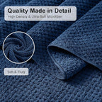 8 Piece Large Navy Family Bath Towel Set-2 Oversized Bath Towel Sheets,2 Hand Towels,4 Washcloths-600GSM Soft Highly Absorbent Quick Dry Beach Chair Towels Woven Towels for Bathroom Hotel and Spa