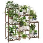 Bamworld Plant Stand Indoor Plant Shelf Outdoor Wood Plant Rack