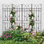4 Pack Metal Garden Trellis 71" Black Fence Rustproof Garden Trellis for Climbing Plants Support Roses Flower Outdoor Lawn, Black