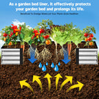 Mizelu 2 Sets 4 x 2 x 1 ft Raised Garden Bed Liner Bag, Breathable Grow Bed Fabric Liners with Clips and Gloves, Garden Box Non Woven Bag for Outdoor Plants Growth Keep Soil Isolation (No Garden Bed)