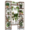 GENTINGBRO Plant Stand Indoor Outdoor 62.2“ Tall Plant Shelf Large Tiered Flower Stands for Multiple Display Wood Hanging Planter Holder for Living Room Garden Balcony Patio Decor