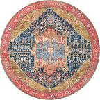 Unique Loom Outdoor Traditional Collection Area Rug - Limon (10' Round Multi/Red)