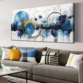 ZHAOSHOP Abstract Canvas Wall-Art - Blue Home Office Wall Decor - Modern Wall Art for Living Room Large Size Ready to Hang Size 24" x 48"