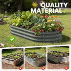 Pattiumo Galvanized Raised Garden Bed 6x3x1 FT, Oval Metal Raised Garden Bed Outdoor Planter Box with Open Bottom, Rust-Resistant Steel Garden Bed for Vegetables Herbs Flowers, Easy Assembly