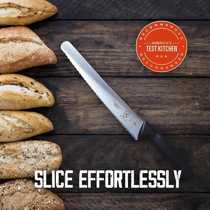 Mercer Culinary Millennia Colors Bread Knife, 10-Inch Wavy Edge Wide, Yellow