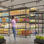 REIBII 73''W Storage Shelves Load 1650 LBS Metal Shelving 5-Tier Wire Shelving Unit for Storage Rack Adjustable Heavy Duty Metal Shelves for Pantry Kitchen Garage, 17.7" D x 73" W x 71" H