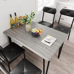 GarveeHome Dining Table Set for 4, Kitchen Table with Upholstered Chairs for Kitchen Room and Small Spaces (Grey, Table with 4 Chairs)