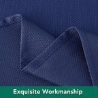 Biscaynebay Textured Fabric Square Tablecloths 70x70 Inches, Navy Water Resistant Card Table Cloth Folding Table Cover for Dining, Kitchen, Wedding and Parties etc. Machine Washable