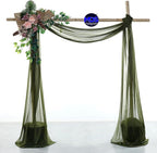 MDS Halloween Chiffon Draping Fabric - 1 Panel, 30" Wide x 50ft Long - Sheer Spooky Arbor & Canopy Drapery for Haunted House Backdrops, Party Ceilings, DIY Costumes & Themed Events - Olive Green