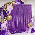 7ft x 7ft Purple Sequin Backdrop Glitter Party Backdrop Curtains Photo Background for Baby Shower Wedding Wall Decorations