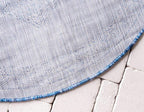 Unique Loom Outdoor Traditional Collection Area Rug - Antique (4' 1" Round, Blue/ Gray)