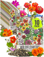 Seed Needs Wildflower Seeds Hummingbird and Butterfly Seed Mix | 10 Packs (1 Ounce Each) No Filler 23 Varieties Garden Seeds Annual & Perennial Species | Pollinator Attracting Flower Seed | Bulk