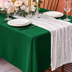 Fitable 2 Pack Faux Linen Christmas Tablecloths, Burlap Textured Table Cloth Rectangle, Decorative Table Covers for Winter Holiday Kitchen Dining Party Farmhouse (Hunter Green, 60 x 120 Inch)