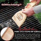 Wood Grill Scraper - Wooden BBQ Grill Brush Cleaner Alternative - Enjoy Safe & Bristle Free Barbecue