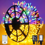 JMEXSUSS 500 LED Color Changing Christmas Lights, 163FT Warm White & Multicolor String With Remote, Plug-in for Tree House Indoor Outdoor Xmas Decor