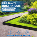 19.7Ft.Galvanized Steel Landscape Edging(6-Pack)-6"x39.4" Metal Garden Edging,7 Clips&Gloves,Hammer-in,No Dig,Rustproof,for Landscaping,Tree Rings,Garden,Yard&Pathway–Black
