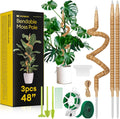 3-Pack 48” Bendable Moss Pole Monstera Plant Support for Climbing Indoors Plants, Coir Moss Poles Moss Sticks Plant Pole DIY, Plant Support Stake for Potted Plants