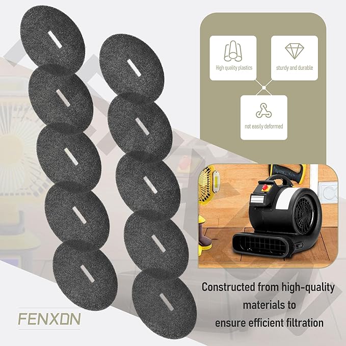 10-Pack Replacement Filters Compatible with B-Air Pet Dryer Airmovers GP-1, GP-1-F Grizzly, for Use by Pet Groomers and Kennels