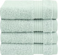 Cotton Paradise 100% Cotton Turkish Washcloth Set for Bathroom, 4 Piece Soft Absorbent Small Hand Face Towels Wash Rags, Mint