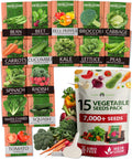 HOME GROWN Premium Heirloom Vegetable Seeds - 15 Varieties, 8,900+ Non GMO Seeds for Planting, Complete Vegetable Garden Kit for Indoor & Outdoor Growing, Survival Seed Vault for Preppers