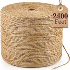 XSEINO 2400 Feet Natural Jute Twine Strong Garden Twine Rope for Arts Crafts Gift Wrapping Gardening Tomato Climbing Plant Tie Floristry Packing Decor