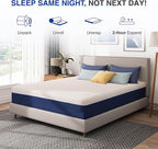 12 Inch Queen Gel Cooling Memory Foam Mattress, Pressure Relief, Medium Firm Support，Mattress in a Box, CertiPUR-US Certified