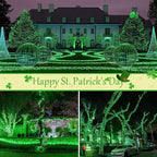 btfarm 4 Pack St Patricks Day Fairy Lights, 320LED 132FT Green Solar String Lights Outdoor Waterproof, 8 Modes Solar Twinkle Lights Irish Decorations for Tree Party Christmas Garden Yard Wedding