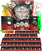 50 Tactiko Survival Vegetable, Herb & Fruit Seed Kit - U.S.A. Harvested Varieties - 37,000+ Non-GMO Heirloom Seeds - Emergency Seed Vault in Waterproof Mylar Bag - Long-Term Storage