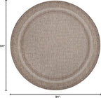 Unique Loom Outdoor Border Collection Area Rug - Soft Border (7' 10" Round Brown/Ivory)