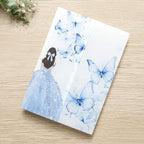 PONATIA 50 PCS Vellum Jackets for 5x7 Invitations - Vellum Paper 5x7 Jackets - 135GSM Blue Girl Butterfly Quinceanera Invitations Wraps - Transparent Cards