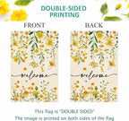 Baccessor Summer Welcome House Flag 28 x 40 Inch Floral Double Sided Daisy Funny Spring Sunflower Yard House Flag Seasonal Burlap Cute Vertical Farmhouse Yard Outdoor Decoration