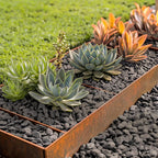 10-Pack Corten Steel Landscape Lawn Edging 8.5 inch Height, Rust Patina Finish Bendable Metal Strips, Hammer-in Edge Border - Yard Pathway Divider, 40 inch Each(33Ft Total), #LYLB85RT-US