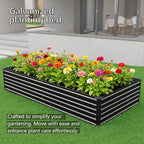 DIIYIV 12x4x1.5FT Galvanized Raised Garden Bed,Vegetable Boxes-Rectangle Metal Flower Box,Large Planter Raised Beds Outdoor Garden for Planting,Fruit,Herb-Black