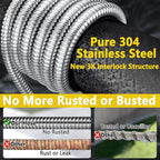 150 ft Stainless Steel Garden Hose - 2026 New Upgraded Metal Water hose - Flexible Water Hoses Pipes with Latex Core, 3/4" Solid Brass Connector - No-Expandable Watering Garden Hoses