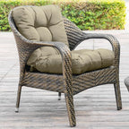 QILLOWAY Outdoor Chair Cushion for Patio Furniture, Waterproof Patio Cushions Set of 2 with Ties, Fade Resistant Replacement Pads for Outdoor Rocking Chairs,Beige