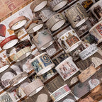 24 Rolls Vintage Washi Tape Set, Antique Car Buildings Map Stamp Stripe Writable Aesthetic Washy Decorative Tapes for Scrapbooking, Junk Journal Supplies, Bullet Journaling 5-75mm Wide (3m Long)/Roll
