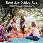 Ileading Outdoor Rug Carpet for Patio 6' x9' Waterproof Reversible Plastic Straw Rug Portable Outside Area Rug Camping Mat for Patio, Clearance, Balcony, Picnic, Pool, Beach, RV, Deck, Leaf Teal