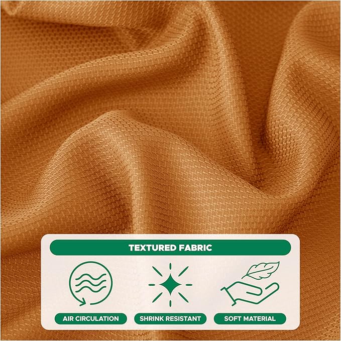 Biscaynebay Fall Tablecloth Textured Fabric Round Tablecloths 90", Bronze Thanksgiving Autumn Harvest Water Resistant Fabric Tablecloths for Kitchen, Dining, Wedding, Parties Machine Washable