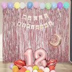 4 Pack 3.3x6.6ft Pink Tinsel Curtain Party Backdrop - Wavy Foil Fringe Curtain Party Streamers for Girl Princess Bachelorette Disco Party Decorations