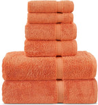 Chakir Turkish Linens Luxury Spa and Hotel Quality Premium Turkish Cotton 6-Piece Towel Set (2 x Bath Towels, 2 x Hand Towels, 2 x Washcloths)