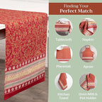 Maison d' Hermine Table Runner 100% Cotton Double Layer Table Runners 72 inches Long for Thanksgiving Christmas Decorations Home Kitchen Dining Party Wedding (Sofia, 14.5" x 72")