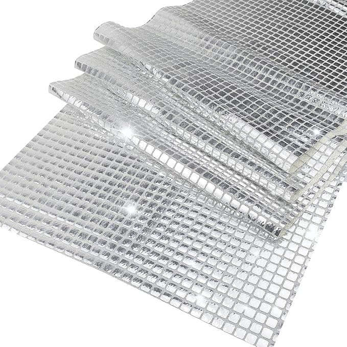 12 x 108 Inches Glitter Disco Table Runner - Retro 70s 80s Theme Decor - Silver Sequin - Bachelorette & Wedding Party Supplies