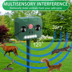 Ultrasonic Animal Repellent Outdoor Deer Repellent Devices Solar Powered,Squirrel Repellent Motion Detection, Waterproof Cat Dog Deterrent Rabbit Fox Pest Raccoon Rodent Repellent for Yard Farm Garden