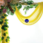 MDS Halloween Chiffon Draping Fabric - 1 Panel, 30" Wide x 30ft Long - Sheer Spooky Arbor & Canopy Drapery for Haunted House Backdrops, Party Ceilings, DIY Costumes & Themed Events - Yellow